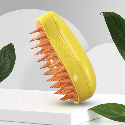 3-in-1 Steam Massage Pet Brush – Rechargeable Cat & Dog Grooming Comb