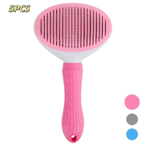 Compact Self-Cleaning Pet Brush – Portable Hair Remover for Dogs & Cats