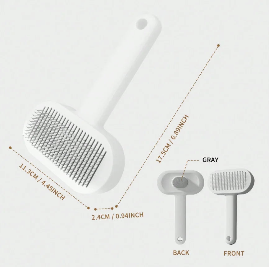 Self-Cleaning Slicker Brush – Anti-Scratch Detangling Grooming Comb