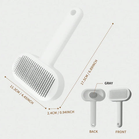 Self-Cleaning Slicker Brush – Anti-Scratch Detangling Grooming Comb