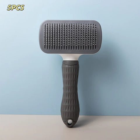 Compact Self-Cleaning Pet Brush – Portable Hair Remover for Dogs & Cats