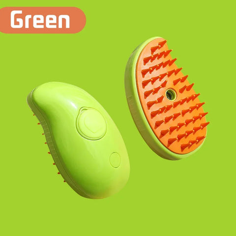 3-in-1 Steam Massage Pet Brush – Rechargeable Cat & Dog Grooming Comb