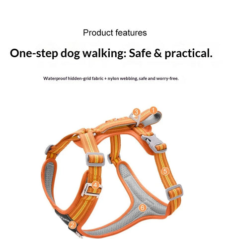 Anti-Pull Dog Harness & Leash Set – Reflective No-Pull Walking Harness