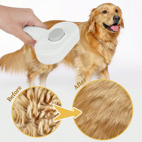 Self-Cleaning Slicker Brush – Anti-Scratch Detangling Grooming Comb