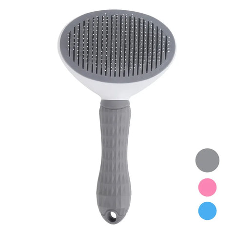 Compact Self-Cleaning Pet Brush – Portable Hair Remover for Dogs & Cats