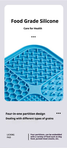 4-in-1 Pet Licking Mat – Suction Cup Slow Feeder for Dogs & Cats