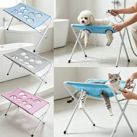 Cat Dog Bathing Rack Quick Dry Mesh Pet Grooming Hammock Anti-scratch Cat Nail Clipping Holder Dogs Cats Grooming Supplies