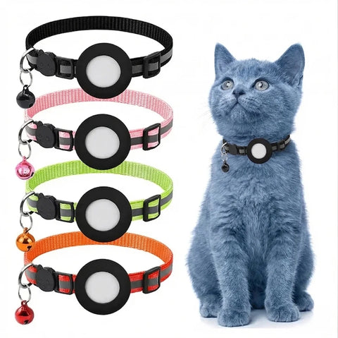 AirTag Cat Collar – Reflective Breakaway Safety Collar with Bell