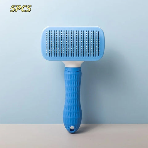 Compact Self-Cleaning Pet Brush – Portable Hair Remover for Dogs & Cats