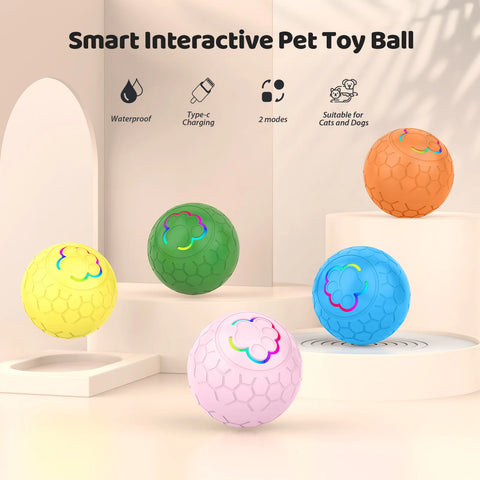 Smart Interactive Dog Ball – USB Rechargeable LED Bouncing Toy
