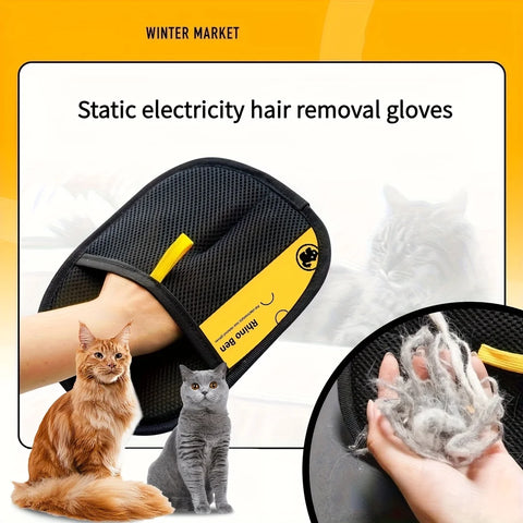 Large Pet Grooming Gloves – Static Hair Removal Deshedding Gloves for Cats & Dogs
