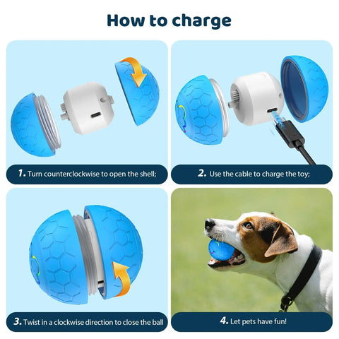 Smart Interactive Dog Ball – USB Rechargeable LED Bouncing Toy