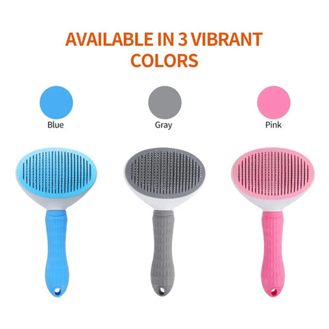 Compact Self-Cleaning Pet Brush – Portable Hair Remover for Dogs & Cats