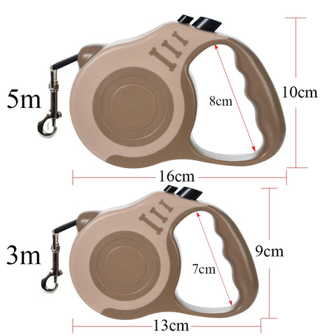 Retractable Dog Leash 3m/5m – Strong Nylon Automatic Pet Lead