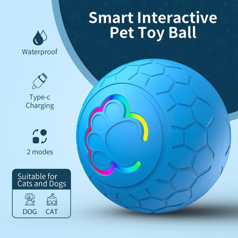 Smart Interactive Dog Ball – USB Rechargeable LED Bouncing Toy