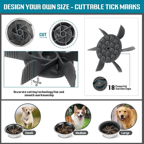 Slow Feeder Bowl Insert – Suction Cup Anti-Choking Pet Feeder