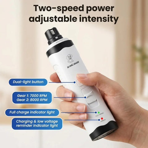 Rechargeable Electric Pet Nail Grinder – USB Cat & Dog Nail Trimmer