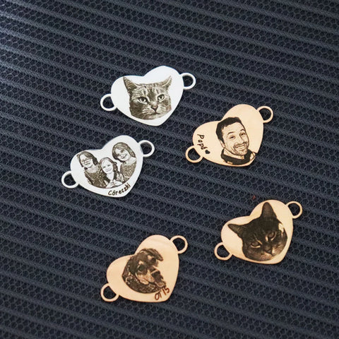 Custom Heart Pet Portrait Bracelet – Personalized Dog & Cat Photo Jewelry