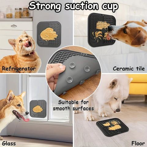 Silicone Slow Feeder Lick Mat – Non-Slip Pet Placemat for Dogs & Cats
