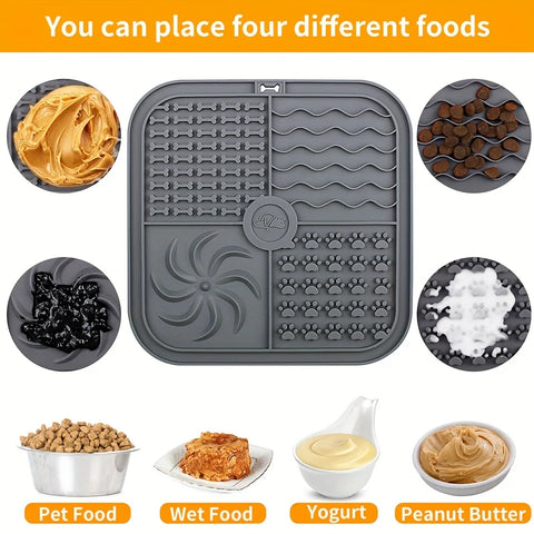Silicone Slow Feeder Lick Mat – Non-Slip Pet Placemat for Dogs & Cats