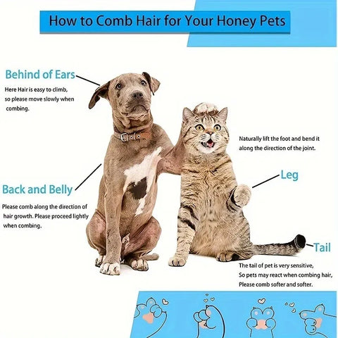 Dual-Use Pet Grooming Brush – Self-Cleaning Slicker Comb for Dogs & Cats