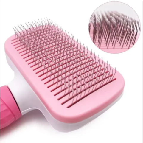 Compact Self-Cleaning Pet Brush – Portable Hair Remover for Dogs & Cats