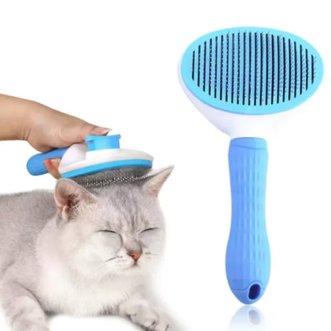 Compact Self-Cleaning Pet Brush – Portable Hair Remover for Dogs & Cats